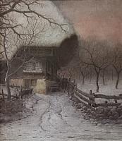 Hauptmann, Verschneites Schwarzwaldhaus, OelLw, 80x70cm, 